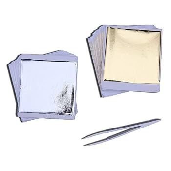 純銀箔200枚と洋金箔100枚 諸箔 | 取扱製品 | 純金箔・金属箔粉は変わらぬ温もりと輝き